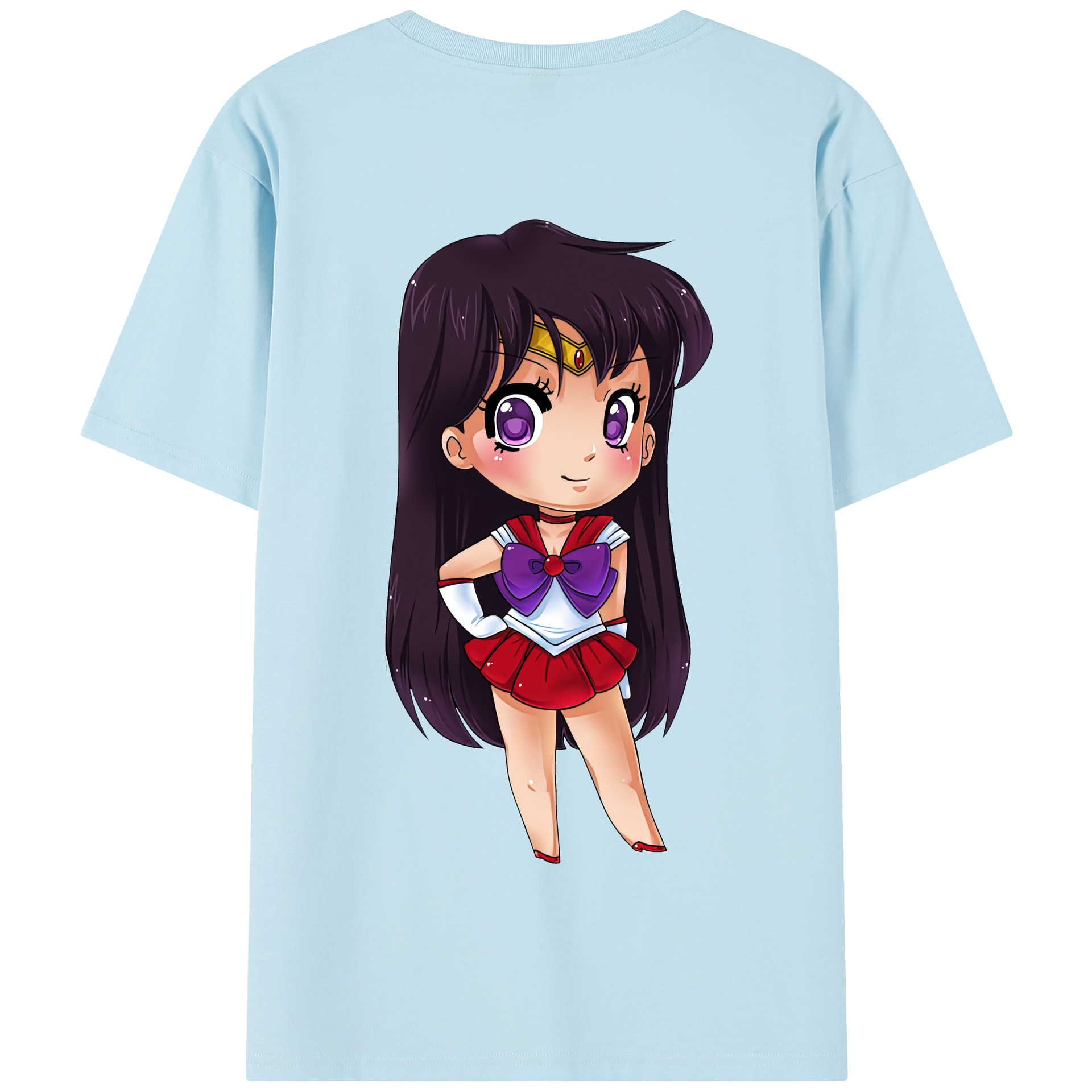 （画像用） 美少女戦士セーラームーン 火野レイ ひの レイ Sailor Moon Hino Rei （セーラーマーズ,Sailor Mars） 綿100％半袖Tシャツ（背面プリント）